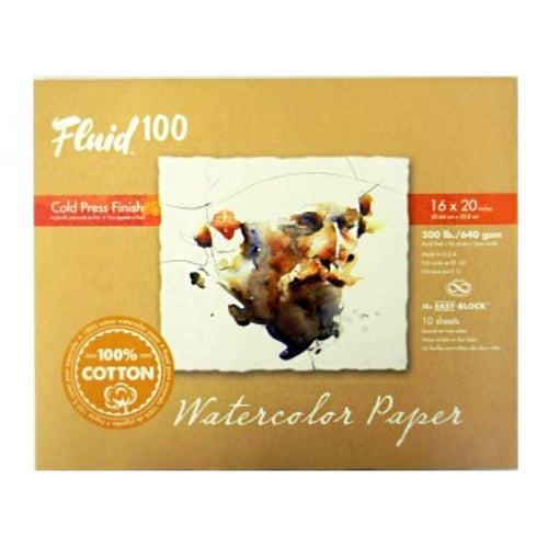 Fluid 100 Watercolor Paper- 300lb Cold Press 16x20 10pg