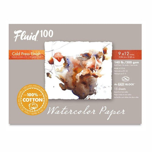 Fluid 100 Watercolor Paper- 140lb Cold Press 9x12 15pg