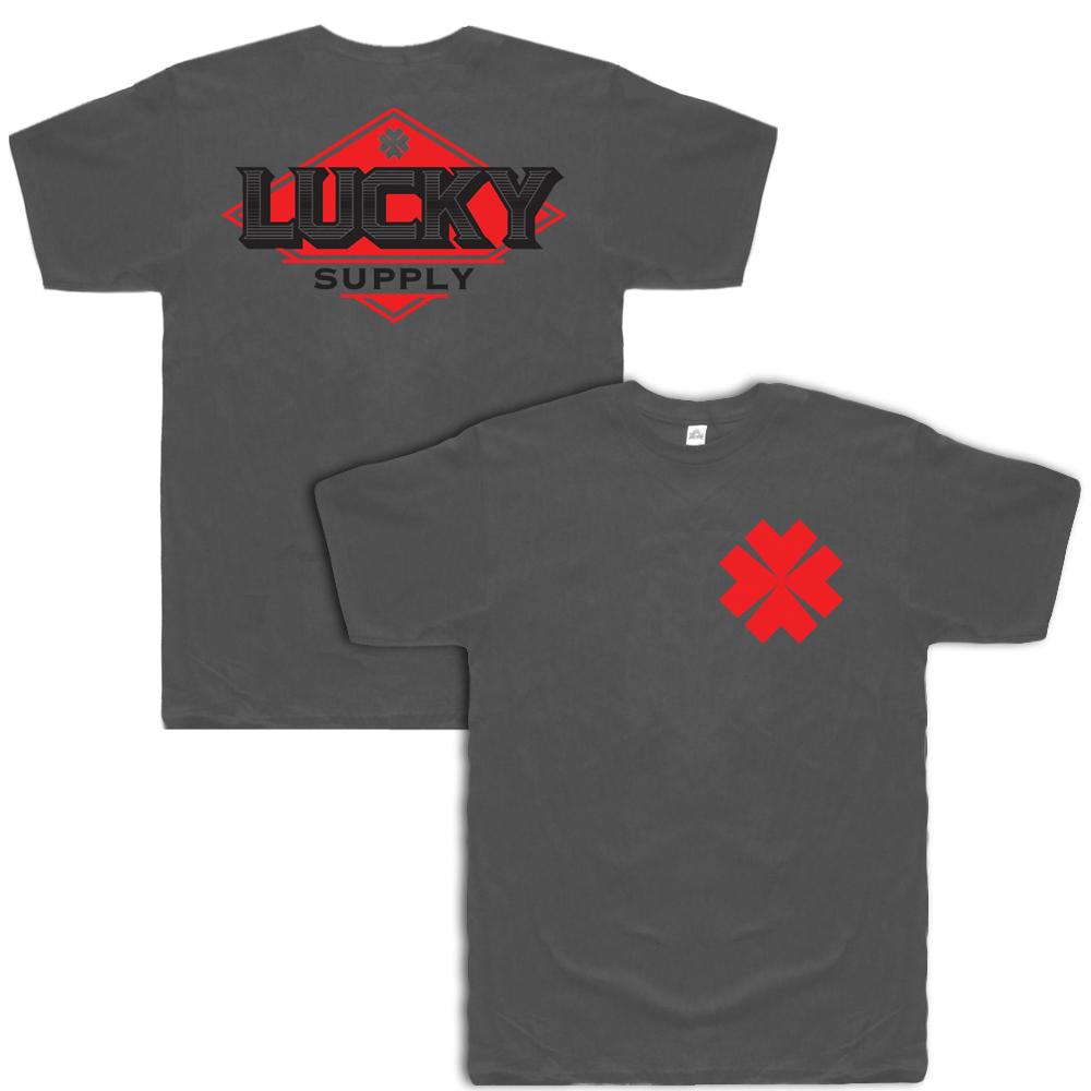 Lucky Supply New Logo Men's and Women's T Shirt With Clover on Front 2