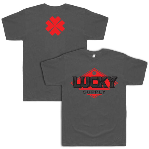 Lucky Supply New Logo Men's and Women's T Shirt With Clover on Back 1