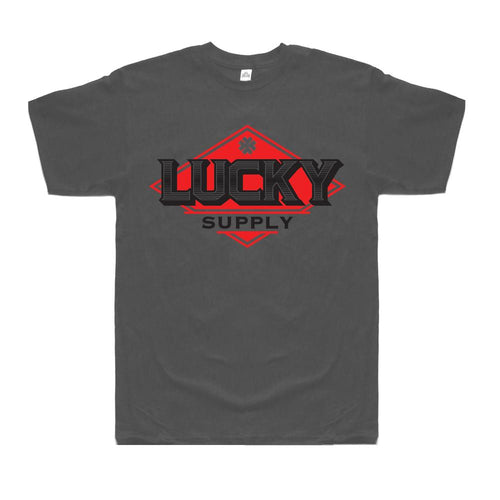 Lucky Supply New Logo T Shirt Gray Mens Clover Back - Large 1