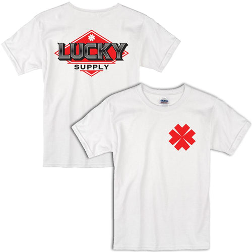 Lucky Supply New Logo Men's and Women's T Shirt With Clover on Front 1