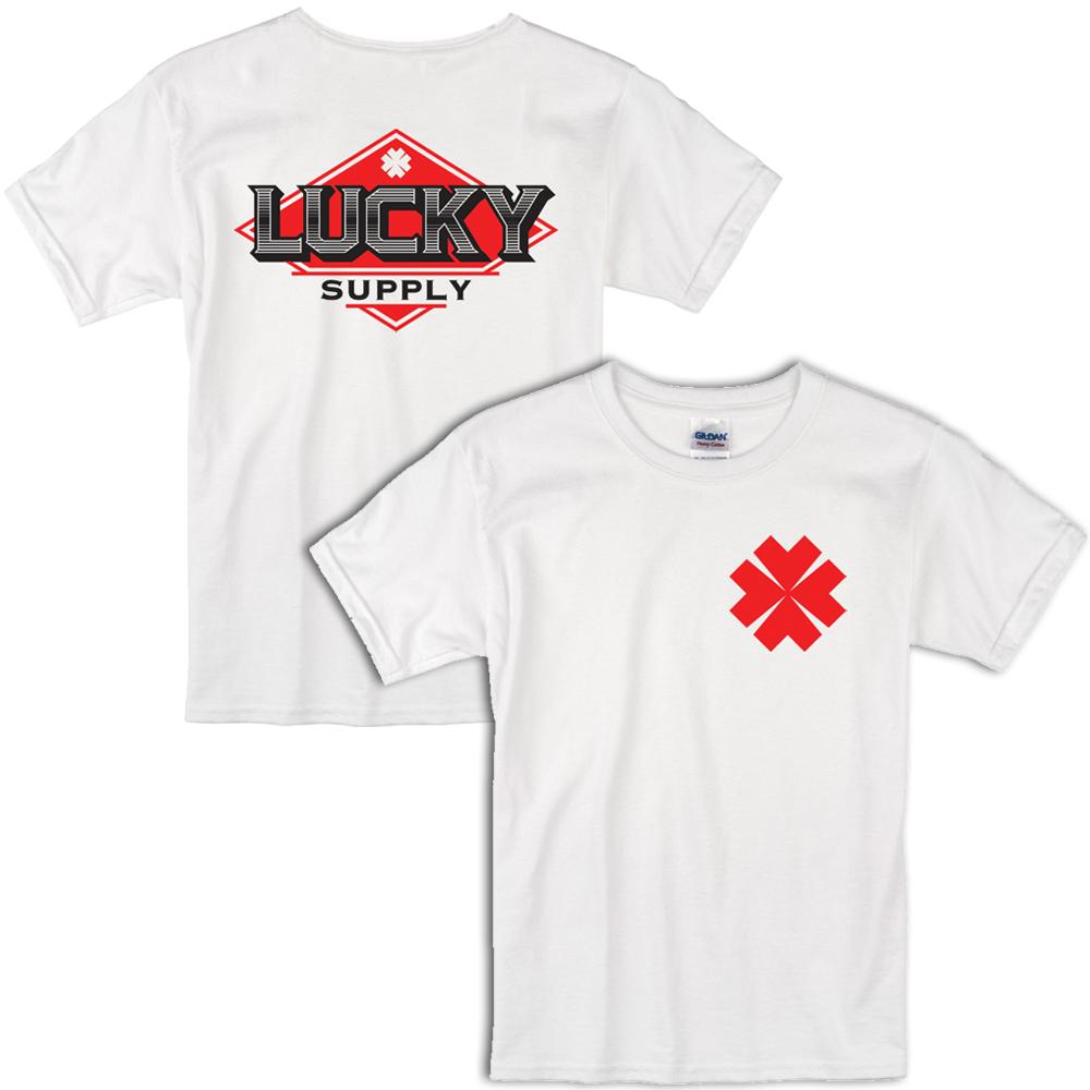 Lucky Supply New Logo Men's and Women's T Shirt With Clover on Front 1