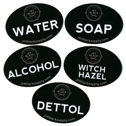 Jet Black Department of Health Stickers, 5 Pack 1