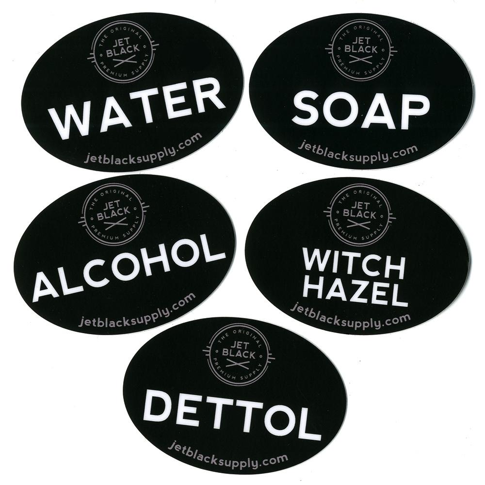 Jet Black Department of Health Stickers, 5 Pack 1