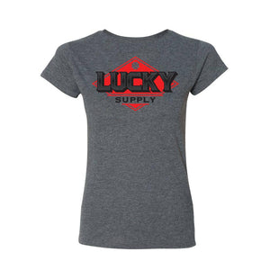 Lucky Supply New Logo T Shirt Gray Womens V Neck - X Large 2